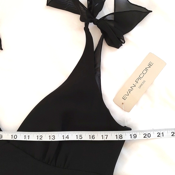 Evan Picone Womens Cocktail V-neck Should Bows Flowing & Lined /Size 12 NWT - Picture 10 of 13